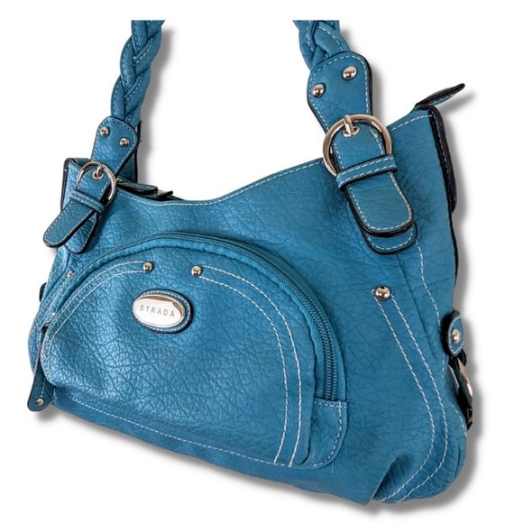 LARGE BLUE STRADA TRAVELERS PURSE - Picture 3 of 8